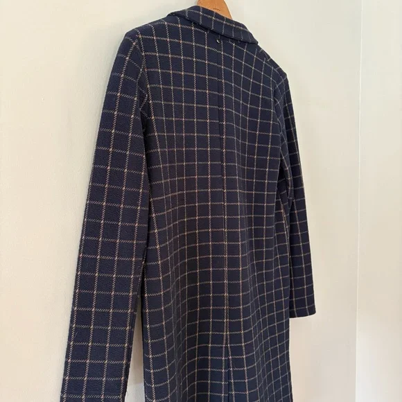 Anthropologie Harlyn Navy Plaid Jacket – Size Small – Snap Front – Mid Length - Picture 11 of 12
